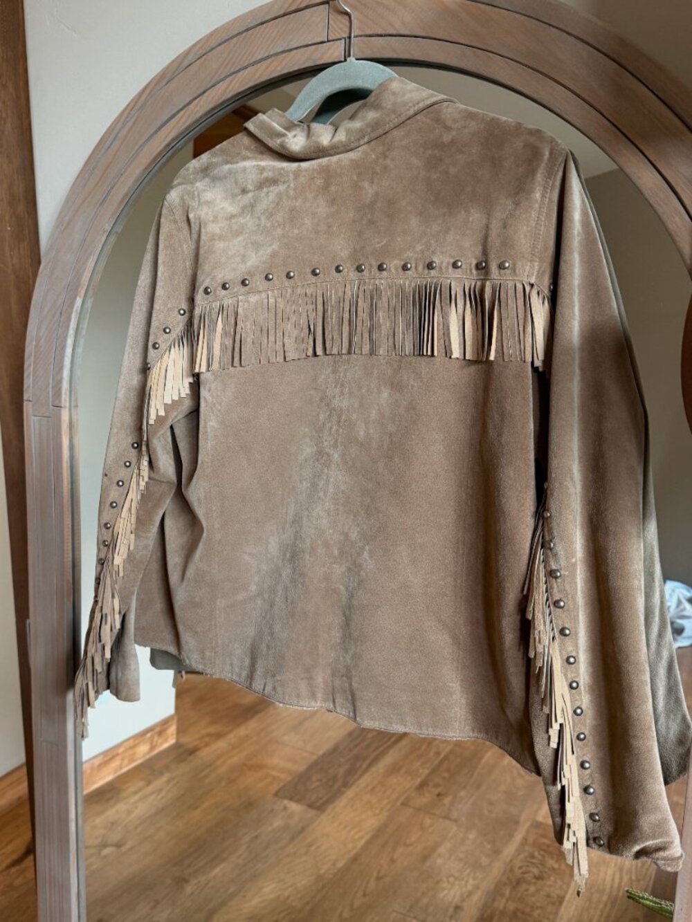 Ralph-RL Authentic Dry Goods Co Fringe Western Suede Leather Jacket Size Medium - Picture 4 of 5